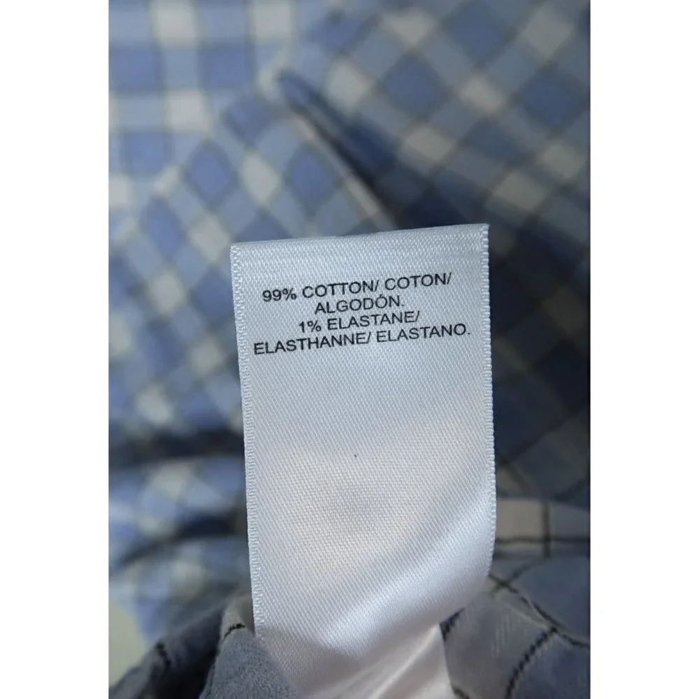 Lucky Brand Button Up Flannel Shirt Men's Small Blue White Plaid Long Sleeves - Picture 8 of 9